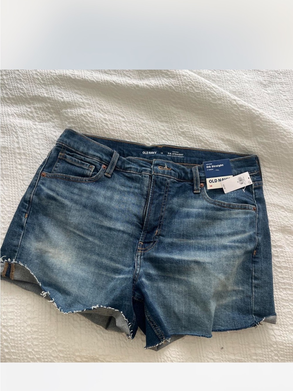 Old Navy Women's Blue Distressed Denim Cutoff Shorts
